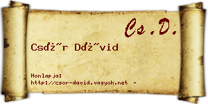 Csór Dávid névjegykártya