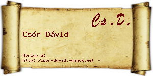 Csór Dávid névjegykártya