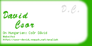 david csor business card